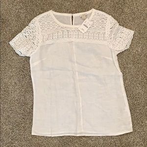 J. Crew Linen and Lace shirt